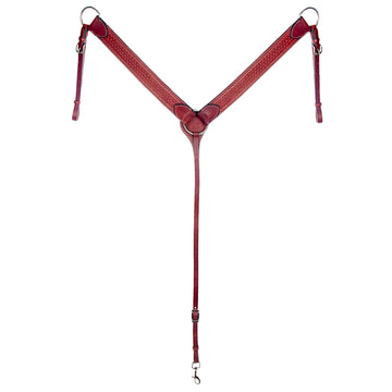 COMFYTACK Western Genuine Leather Horse Breast Collar Mahogany